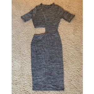 Grey cutout midi dress